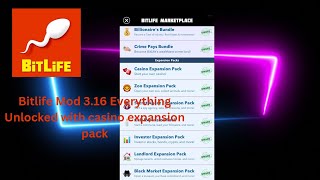 Bitlife Mod 316 Everything unlocked with New casino expansion pack [upl. by Trici]