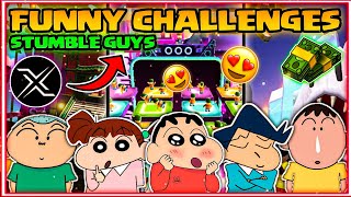 Shinchan and his friends playing challenges in stumble guys and winning money 🤑🔥  funny game 😂 [upl. by Sean]