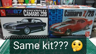 Comparing AMT 1967 and 1968 Camaro Z28 kits Same kit 🤔 [upl. by Airan]