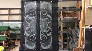 Etched amp Sandblasted Glass Doors Full Preparation  Installation Sand Blasting Art Decoration [upl. by Notned]