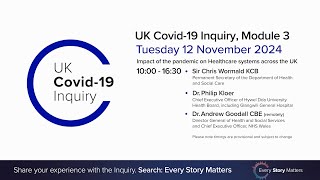 UK Covid 19 Inquiry  Module 3 Hearing  12 November 2024 AM [upl. by Hilten]