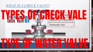 TYPES OF CHECK VALVE  Types of Water Valves [upl. by Ylrevaw15]