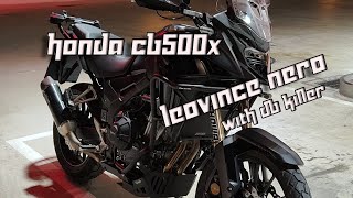 Honda CB500X 2023 Leovince Nero with DB KILLER [upl. by Odysseus201]