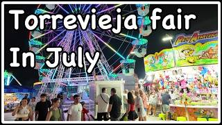 torrevieja fair at night in july 2024 playa del curaTorrevieja costa Blanca🇪🇸 [upl. by Acire]