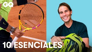 Rafa Nadal 10 cosas sin las que no puede vivir raqueta Airbuds mascarilla  GQ España [upl. by Nohsal]