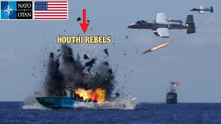 Horrifying A10 warthog attacks and blows up a houthi rebel ship [upl. by Enaht]