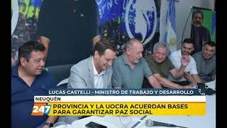 Provincia y UOCRA acuerdan bases para garantizar paz social  Lucas Castelli [upl. by Dorreg]