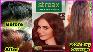 STREAX Reddish Brown Hair Colour100 Grey Coverage At HomeFull DemoSHOTS BY SNIGDHA [upl. by Aihsyt]