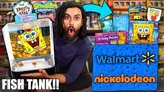 I Bought EVERY NICKELODEON PRODUCT AT WALMART SPONGEBOB SQUAREPANTS FISH TANK IN STORE HUNT [upl. by Suedama]