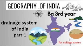 drainage system of india ba 3rd year geography of indiaindian geography [upl. by Zaneta]