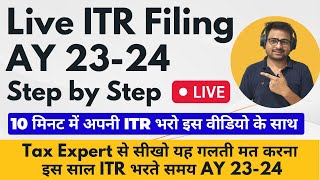 Income Tax Return Filing AY 202324 Live Step by Step  How to File ITR 1 AY 202324 Utility Excel [upl. by Alahcim]