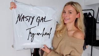 TRY ON HAUL  NastyGal NEW IN  Emily Wilson Fashion [upl. by Jeralee121]