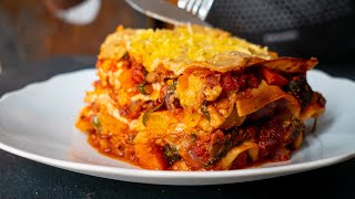 HIGH PROTEIN VEGAN LASAGNA  VEGAN TRAY BAKE  AUTUMN DINNER [upl. by Attenehs]