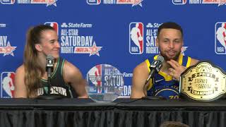 Stephen Curry amp Sabrina Ionescu on Historic NBA AllStar 3Point Challenge [upl. by Letsyrk591]