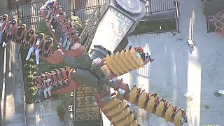 Passengers stuck on amusement park ride for hours in California [upl. by Ushijima654]