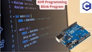 AVR Arduino Programming WITHOUT Arduino IDE Blink on board LED [upl. by Assirk413]