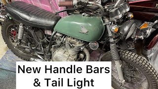 New Tail  Brake Light amp Handle Bars  1973 Honda CB360 [upl. by Enelhtak]