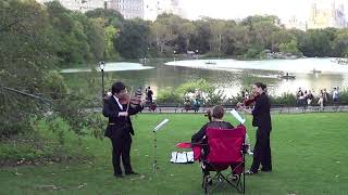 XinOu Wei Strings at Central Park picnic performance Bach Arioso trio [upl. by Ivens]