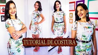 Corte e Costura Vestido Evasê Simples  vestido fácil  iniciante [upl. by Yessak]