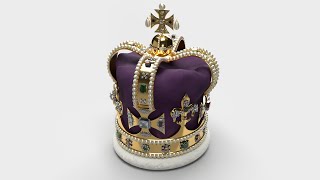 The British Crown Jewels  St Edwards Crown 3D Model [upl. by Varuag916]