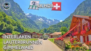 DRIVING IN SWITZERLAND 🇨🇭 Interlaken Lauterbrunnen Gimmelwald  Amazing Alps Road Trip 4K HDR [upl. by Dinesh528]