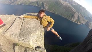 Free Hanging from Preikestolen norway Pulpit Rock Norway GOPRO [upl. by Abbotson914]