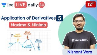 JEE Application of Derivatives L5  Maxima  Minima  Unacademy JEE  Maths  Nishant Vora [upl. by Gwenette18]