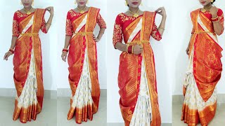 Bengali drape with a modern twist  Dolly Jain Saree Draping [upl. by Schwartz982]