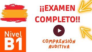 🇪🇸EXAMEN DELE B1🇪🇸14  examen ¡COMPLETO RESUELTOparte comprensión AUDITIVA👂🏻listening in Spanish [upl. by Llerot]