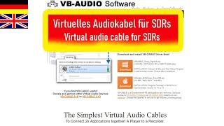 Virtuelles Audiokabel VBCable für SDR Empfänger ► dekodieren mit fldigi etc ► virtual audio cable [upl. by Anaujnas]