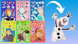 FROZEN DIY Make a Face Stickers Activity with Anna Elsa Olaf and Friends frozen frozen2 [upl. by Ettenirt]