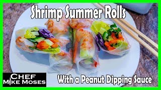 Summer rolls with a peanut dipping sauce [upl. by Sackman]