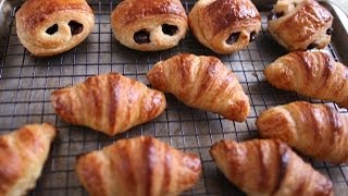 Homemade butter croissants and pain au chocolat [upl. by Ligetti]