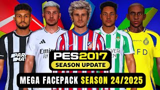 PES 2017 I Mega Facepack New Look Update 2025 For All Patches  Download amp Install [upl. by Yedsnil346]