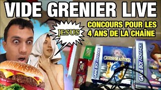 VIDE GRENIER LIVE RETROGAMING  CONCOURS DES 4 ANS DE LA CHAÎNE [upl. by Jacynth]