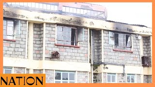 Fire destroys library at Bungoma Boys High School [upl. by Rihsab]