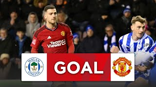 GOAL  Diogo Dalot  Wigan 01 Manchester United  Third Round  Emirates FA Cup 202324 [upl. by Ierdna]