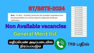 UGTRB BT BRTE Non Available vacancies [upl. by Winonah]