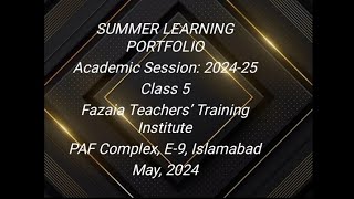 Class 5 Summer Vacation HW Summer Learning Portfolio 2024Full Solutions Eng Maths Sci Urduetc [upl. by Anailli]