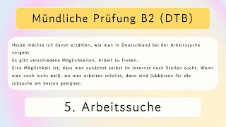 B2 Beruflich Mündliche Prüfung Teil 1  5 Arbeitssuche [upl. by Gabriele994]