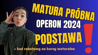 ✅ ✍️ ARKUSZ MATURALNY OPERON 2024 MATEMATYKA PODSTAWOWA  kod rabatowy 🚀✅ [upl. by Halilahk]