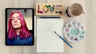 Sktchy Live with Lisa Filion  Brenna Mooney in Watercolor [upl. by Reichert]