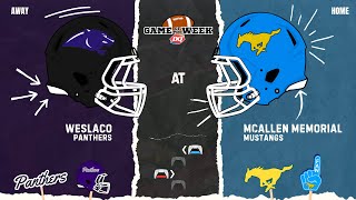 Football  Weslaco Vs McAllen Memorial  Week 2  2024  McAllen ISD [upl. by Bridgette261]