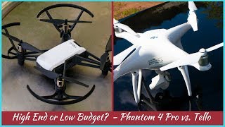 Drone Comparison  Tello vs Phantom 4 Pro [upl. by Scoter279]