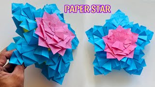 How to Make 3D Star with Paper  Easy Paper Star  Paper Craft [upl. by Gratiana]