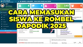 CARA MENGATASI INVALID PESERTA DIDIK BELUM MASUK ROMBEL DAN DATA ROMBEL KOSONG APLIKASI DAPODIK 2025 [upl. by Epolulot]