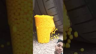 Car vs popcorn 🍿 crushing 😞😨 satisfying crushingcrunchyandsoftthings automobile crushing [upl. by Nicolai581]