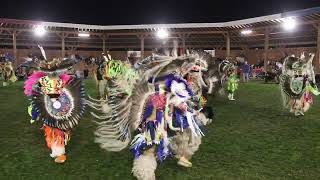 MVI 6975 Ochapowace Powwow 2023 Sat Night Live Mens Fancy Bustle Special Part 1 [upl. by Tshombe]