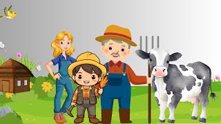 The farmer in the dell with lyricsfarm animals  kids songs urdu and hindi  blessed bachy [upl. by Iddet]