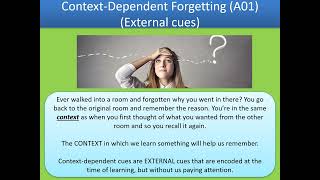 08 Explanations of forgetting retrieval failure for A level Psychology [upl. by Notsirb]